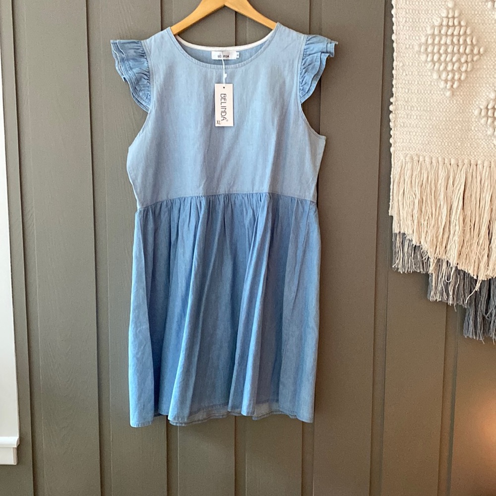 NWT chambray two tone dress